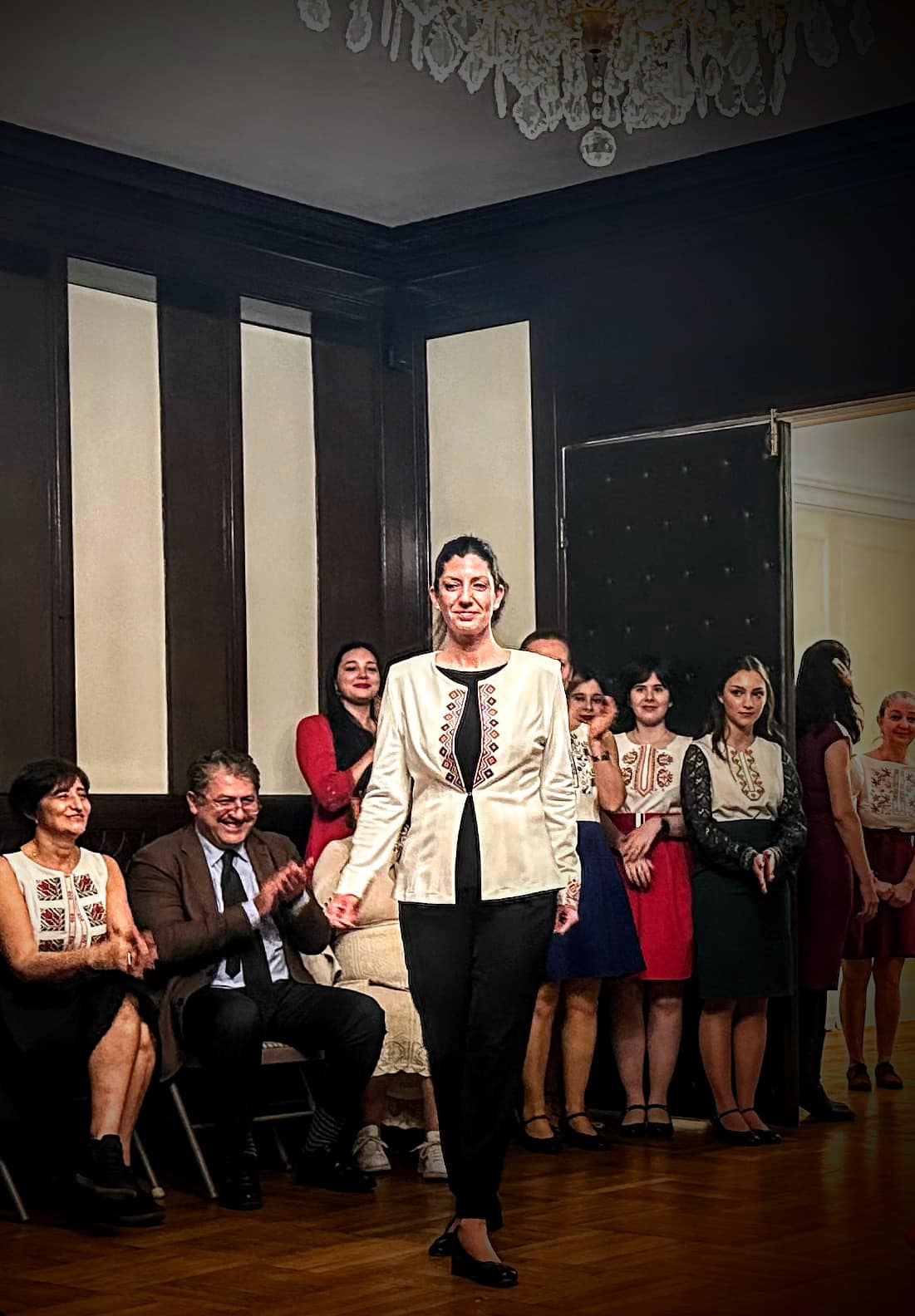 Fashion review of clothes with folk motifs at the Consulate General of Bulgaria in New York